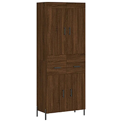 vidaXL Buffet haut Chêne marron 69,5x34x180 cm Bois d'ingénierie