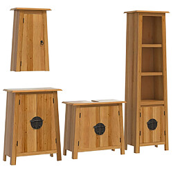 ComfortXL Ensemble De Meubles De Salle De Bain 4 Pièces Bois De Pin Massif