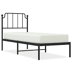 Maison Chic Cadre/structure de lit métal et tête de lit pour adulte - Lit Moderne Chambre noir 80x200 cm -MN95655