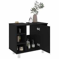 Acheter Maison Chic Armoire de salle de bain,Meuble de rangement,Meuble haut Noir 60x32x53,5 cm Aggloméré -GKD898088