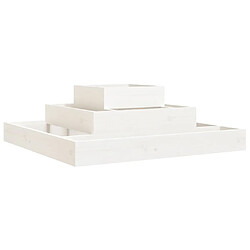 Maison Chic Jardinière,Bac à fleurs - pot de fleur Blanc 80x80x27 cm Bois massif de pin -GKD23789