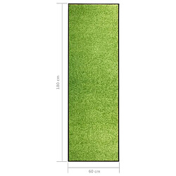 vidaXL Paillasson lavable Vert 60x180 cm pas cher