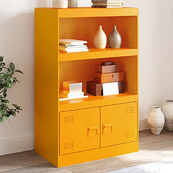 vidaXL Buffet jaune moutarde 67x39x107 cm acier