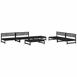 Maison Chic Salon de jardin 6 pcs - Table et chaises d'extérieur - Mobilier/Meubles de jardin Moderne Noir Bois de pin massif -MN87879