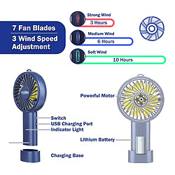 Mini Ventilateur Portatif Portatif Batterie Rechargeable USB 10 Heures De Travail Ventilateur de Table de Bureau 3 Vitesses pour les Voyages en Plein Air dans la Salle de Bureau pas cher