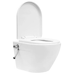 Acheter vidaXL Toilette murale sans bord à fonction de bidet Céramique Blanc