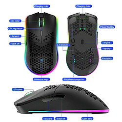 Yonis Souris Gaming Sans Fil RGB Ultra Légère pas cher