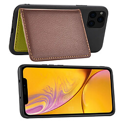 Wewoo Coque Souple Pour iPhone 11 Pro Modèle de litchi sac de poche support de portefeuille + Etui téléphone TPU avec fente carte Fonction de de Brown pas cher