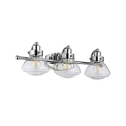 Elstead Lighting Applique murale salle de bains Quoizel Acier,verre grainé transparent Chrome poli