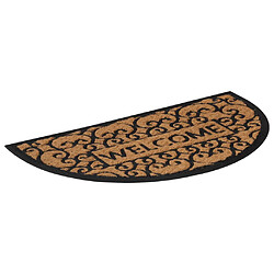 vidaXL Tapis de porte demi-rond 45x75 cm caoutchouc et fibre de coco