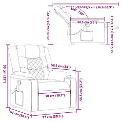 vidaXL Fauteuil de massage inclinable Taupe Tissu pas cher