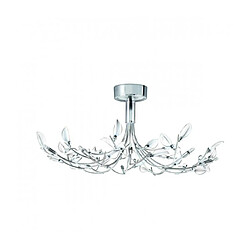 Searchlight Plafonnier Wisteria, en chrome et verre blanc