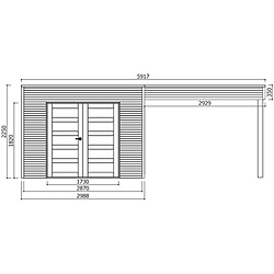 Solid Abri de jardin en bois traité Tarento avec auvent - 8 m²