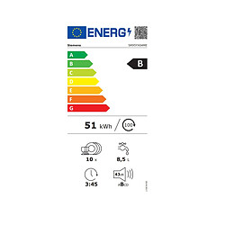 Lave-vaisselle 45cm 10 couverts 43db tout intégrable - SR95YX04ME - SIEMENS