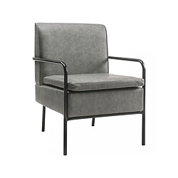 Avis Mes Fauteuil 60x70x77 cm en PU gris et métal noir