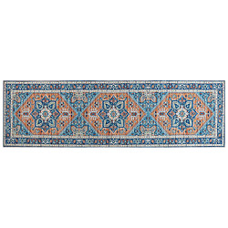 Beliani Tapis bleu et orange 60 x 200 cm RITAPURAM