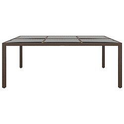 Maison Chic Table de jardin | Table d'extérieur avec dessus en verre Marron 200x150x75 cm Rotin -GKD49205