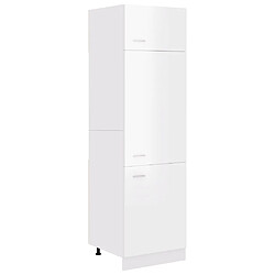 vidaXL Armoire de réfrigérateur Blanc brillant Bois d’ingénierie