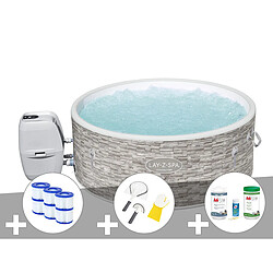 Kit spa gonflable Bestway Lay-Z-Spa Vancouver rond Airjet Plus 3/5 places + 6 filtres + Kit traitement brome + Kit de nettoyage