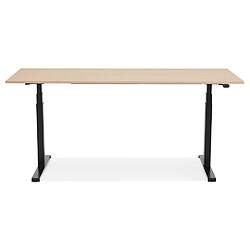 Avis Alterego Bureau ergonomique électrique 'TRONIK' noir avec plateau en bois finition naturelle - 160x80 cm