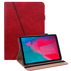 Etui en PU uni avec porte-cartes et support rouge pour votre Lenovo Tab M10 HD Gen 2 X306X