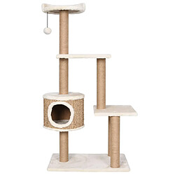 Helloshop26 Arbre à chat meuble tour grimper jouet grattage grattoir escalade plateforme avec griffoirs 123 cm herbiers marins Beige 02_0022445