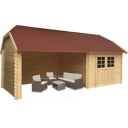 Solid Abri jardin bois York - 8.88 m² - 2.98 x 2.98 x 3.64 m - 28 mm 