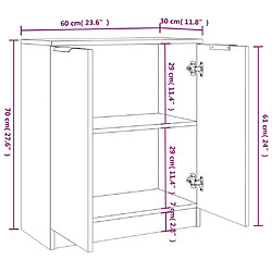 vidaXL Buffets 2 pcs chêne marron 60x30x70 cm Bois d'ingénierie pas cher