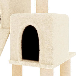 Acheter Helloshop26 Arbre à chat meuble tour grimper jouet grattage grattoir escalade plateforme avec griffoirs en sisal 82 cm crème 02_0022522