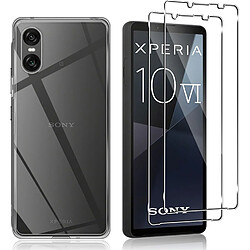 Pack coque transparente en TPU et deux unités protection écran vitre en verre trempé Sony Xperia 10 VI 5G - XEPTIO