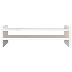 Acheter vidaXL Support de moniteur Blanc 50x27x15 cm Bois de pin solide