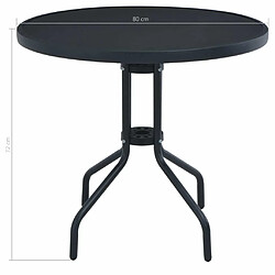 Acheter Maison Chic Table de jardin | Table d'extérieur Noir 80 cm Acier et verre -GKD95119