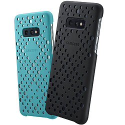 Samsung 2x Coques Galaxy S10e Design Perforé Protection Rigide Original Noir Vert d'eau