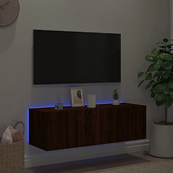 Acheter vidaXL Meuble TV mural avec lumières LED chêne marron 100x35x31 cm