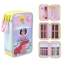 Trousse Scolaire avec Accessoires Princesses Disney 43 Pièces Rose (12,5 x 6,5 x 19,5 cm)