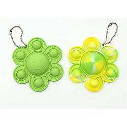 Universal Fleur réversible en silicone Double facette Flidget Toys Jouet sensoriel pendentif porte-clés