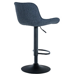 Avis Decoshop26 Tabouret de bar x1 assise avec coutures décoratives losange en tissu bleu et pieds en métal noir 10_0005231