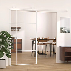 vidaXL Porte coulissante Verre ESG et aluminium 102,5x205 cm Blanc