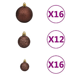 vidaXL Ensemble de boules de Noël 100 pcs 3/4/6 cm Marron/Bronze/Doré