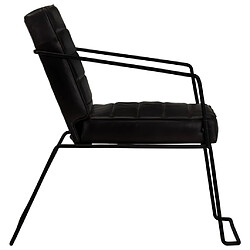 Avis vidaXL Fauteuil Noir Cuir véritable