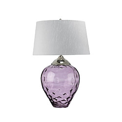 Elstead Lighting Lampe de table Samara Verre transparent,acier,fausse soie, Verre teinté prune