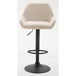 Avis Decoshop26 Tabouret de bar x1 repose-pieds en forme d'arc en métal noir assise en tissu crème 10_0004546