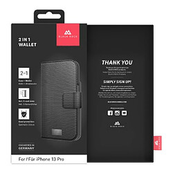 Black Rock Etui portefeuille "2 en 1" pour iPhone pour Apple 13 Pro, noir