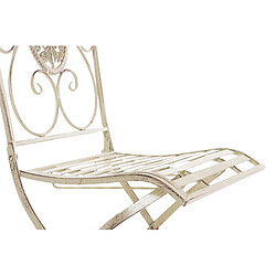 Avis Decoshop26 Lot de 2 chaises de jardin balcon terrasse design rustique pliable en métal crème vieilli 10_0002874