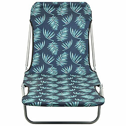 Avis Maison Chic Lot de 2 Chaises longues pliables | Bain de soleil Relax | Transat Acier et tissu Motif de feuilles -GKD59125