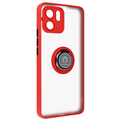 Avizar Coque pour Xiaomi Redmi A1 et A2 Bi-matière Bague Métallique Support Vidéo Rouge