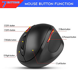 Wewoo Souris sans fil HXSJ T33 optique pour ordinateur portable filergonomique2,4 GHz Noir pas cher