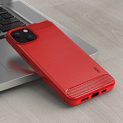 Coque en TPU MOFI anti-rayures, texture en fibre de carbone rouge pour votre iPhone 13 mini 5.4 pouces