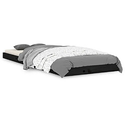 vidaXL Cadre de lit sans matelas noir 75x190 cm bois de pin massif