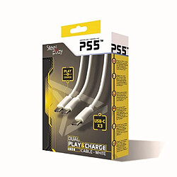 Avis Câble de recharge Dual Play pour manettes PS5 - Blanc - STEELPLAY